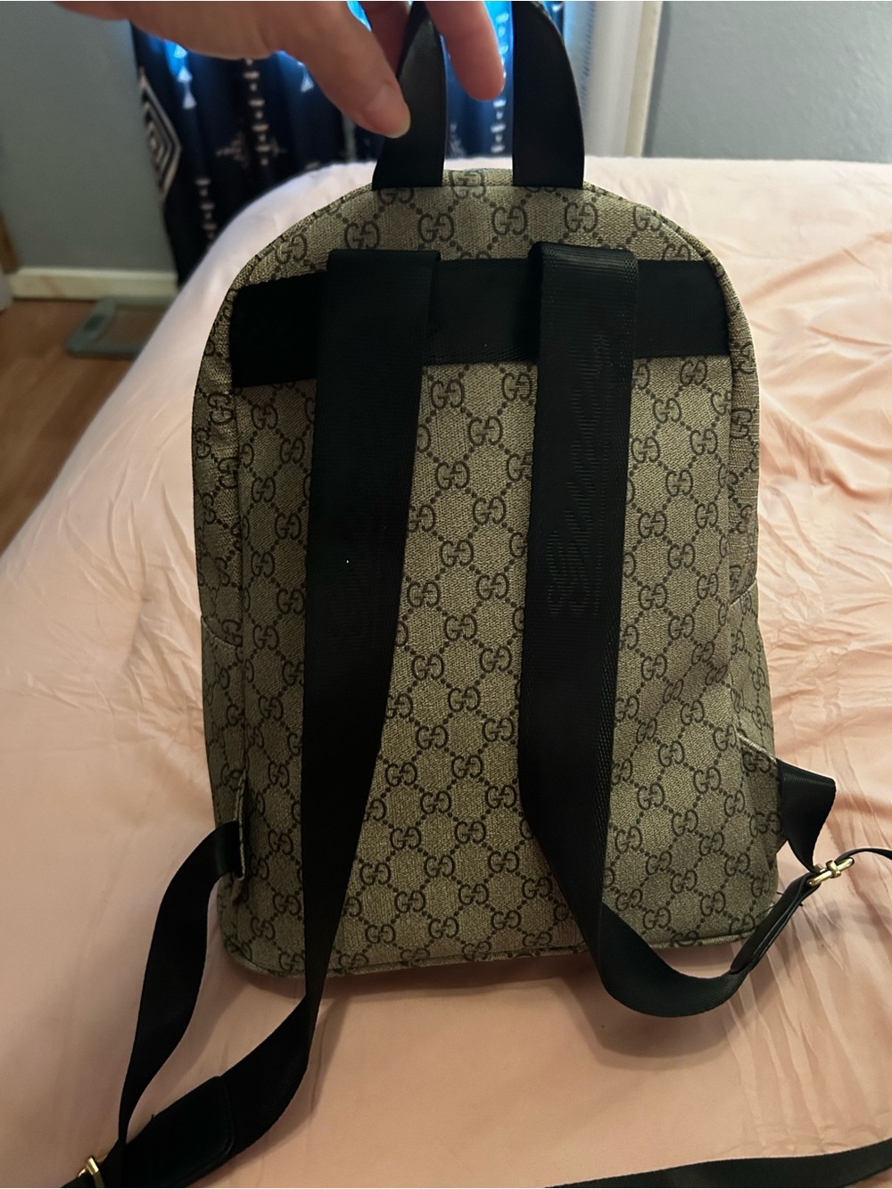 Designer-Pattern Cream Women's Backpack - Picture 6 of 9